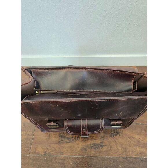 Levinson Leather Goods X-Large Stone Buffalo Leather Briefcase - Picture 10 of 11